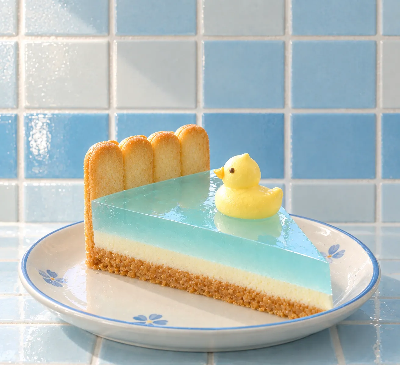 アヒル浮かぶゼリーケーキ
